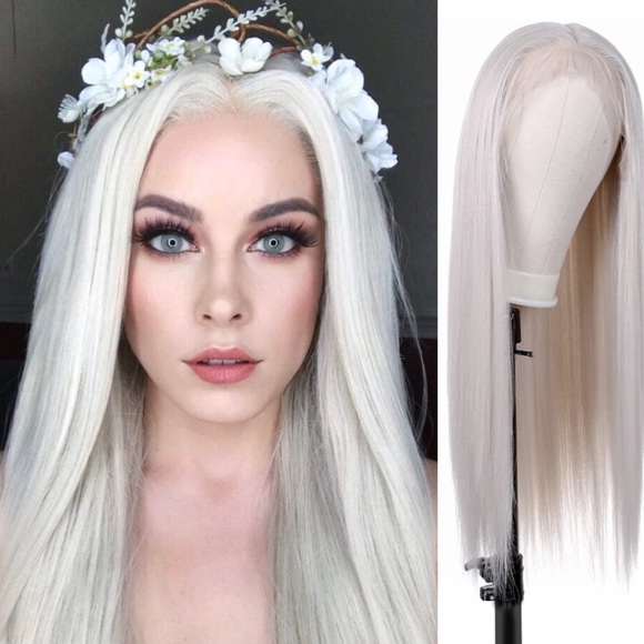 - ♥️ MARNI 22” WHITE BLONDE STRAIGHT LACE-FRONT FRONT WIG *NWT*